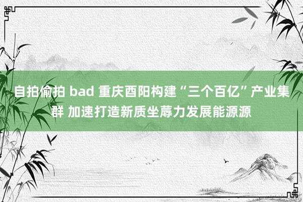 自拍偷拍 bad 重庆酉阳构建“三个百亿”产业集群 加速打造新质坐蓐力发展能源源