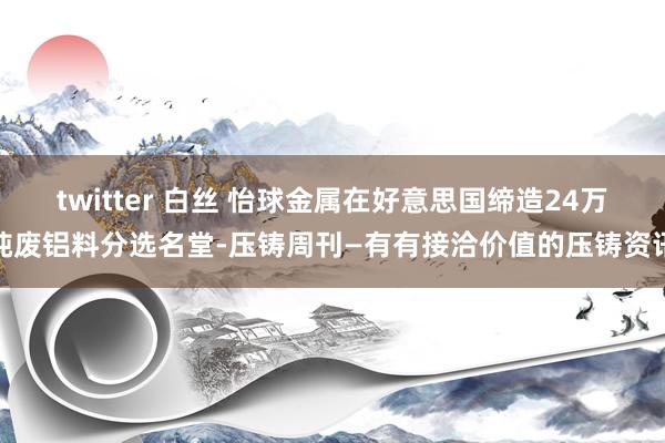 twitter 白丝 怡球金属在好意思国缔造24万吨废铝料分选名堂-压铸周刊—有有接洽价值的压铸资讯